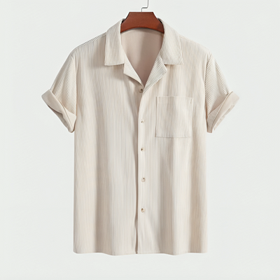 Ribbestrikket polo for menn