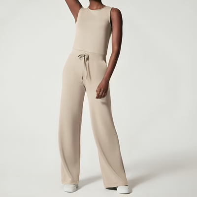 Rund hals Casual ermeløs jumpsuit for kvinner