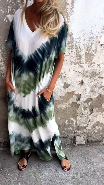 Caelia | Elegant lang kjole i batikkfarge