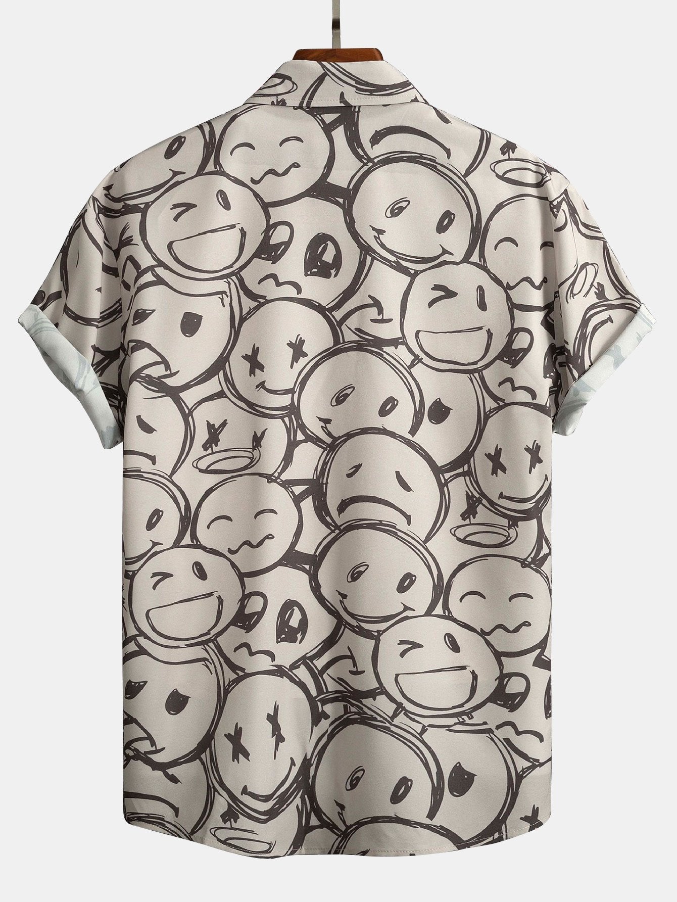 Smiley Print Button Up-skjorte