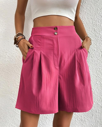 Shorts med høy midje og vid utringning for kvinner