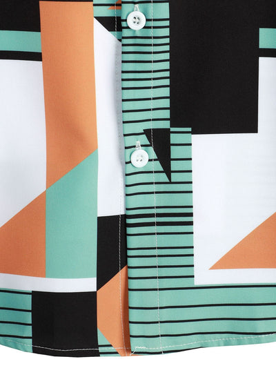 Skjorte med geometrisk stripetrykk