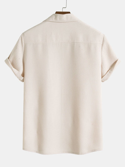 Skjorte og shorts med vaffelkrage Revere-krage