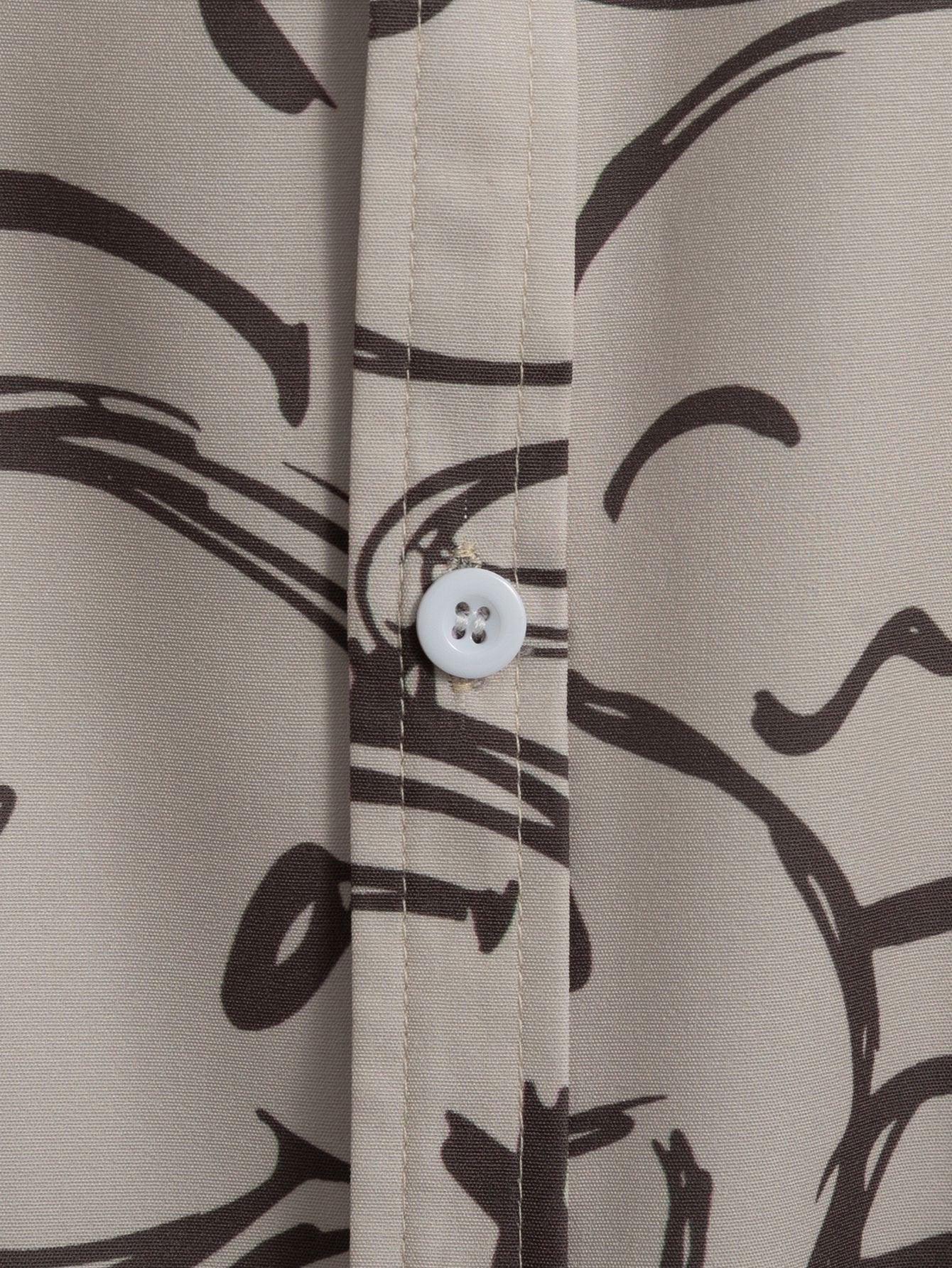 Smiley Print Button Up-skjorte