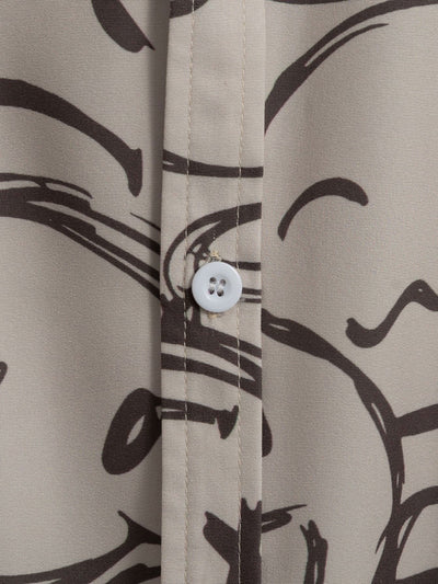 Smiley Print Button Up-skjorte