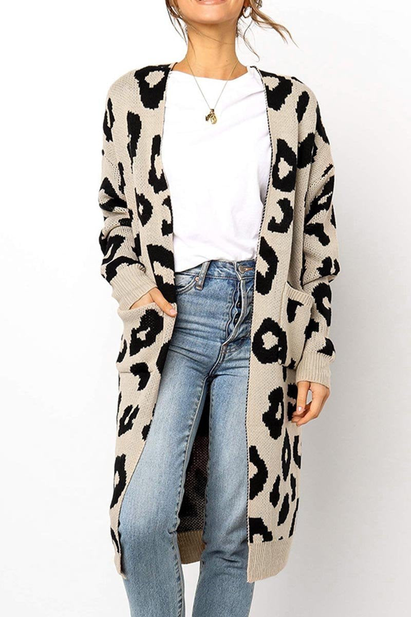 Stilig lang cardigan med åpen front for kvinner