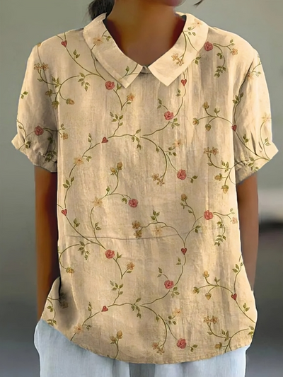 Blomstret casual bluse for kvinner