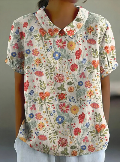 Blomstret casual bluse for kvinner
