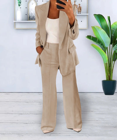 Todelt dress med blazer og bukse for kvinner