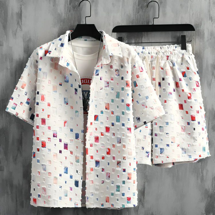 Stilig sommersett med polo og shorts for menn