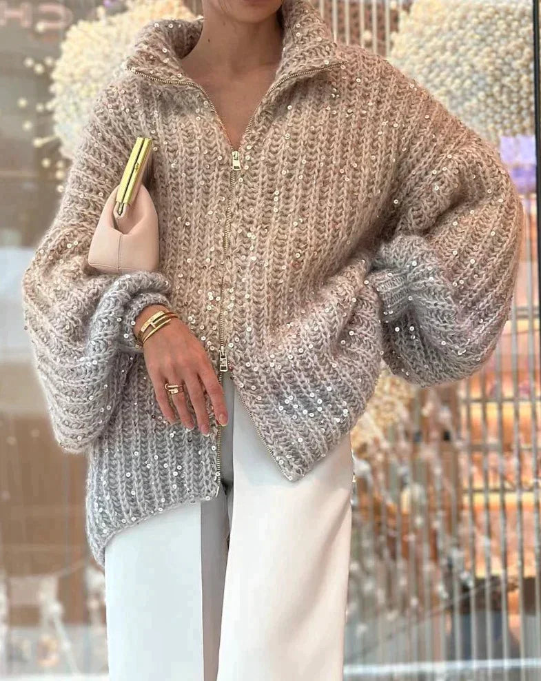 Selina - Den elegante, glitrende kofta med glitter på siden