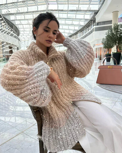 Selina - Den elegante, glitrende kofta med glitter på siden